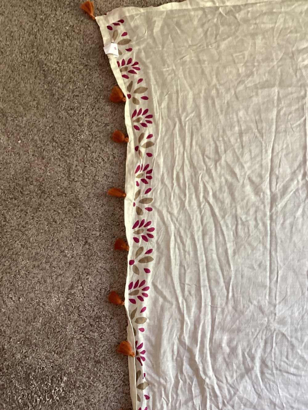 Natural life sheer curtain with tassels set of 2 - Picture 6 of 11